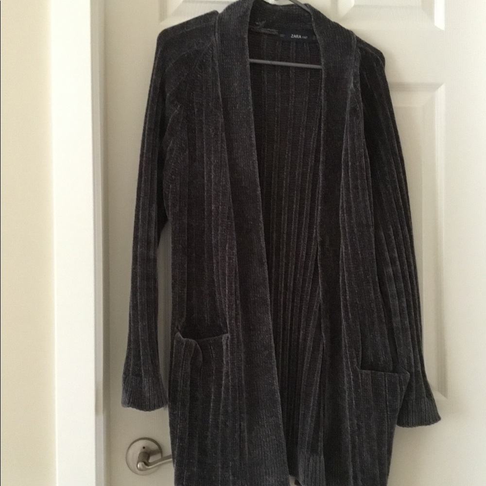 Velvet knit cardigan